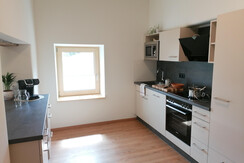 Wiesenwohnung Küche mit Blick in den Süden