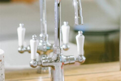 Waschtisch im Badezimmer des Loft in der Teichwies