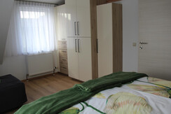 Double bed in the bedroom