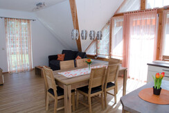 Living room with dining table