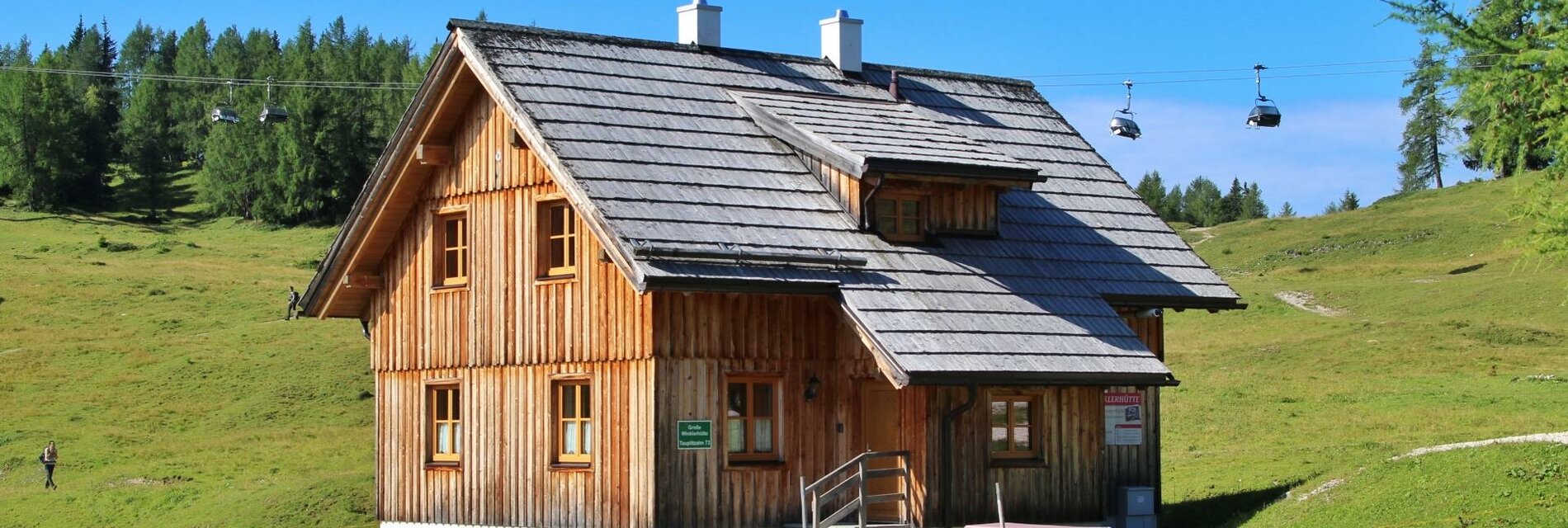 große Winklerhütte, Tauplitzalm, Hütte im Sommer