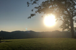Sonnenuntergang auf der Terrasse