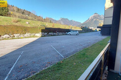 Balkon Aussicht Parkplatz