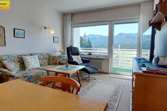 Wohn-Schlafraum Schlafcouch TV Essbereich