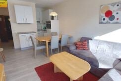 Wohn-Schlafraum Schlafcouch TV Essbereich