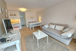 Wohn-Schlafraum Essbereich TV