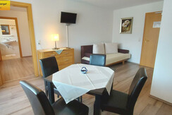 Wohn-Schlafraum Doppelcouch TV