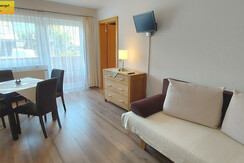 Wohn-Schlafraum Doppelcouch TV