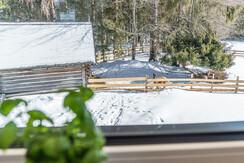 küche aussicht alpakas ferienwohnung ahorn ramsau 