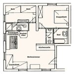 Bild von Appartement 1 /2 Schlafzimmer/2 Bäder, WC