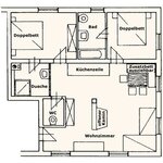 Bild von Appartement 2/2 Schlafzimmer/2 Bäder,WC