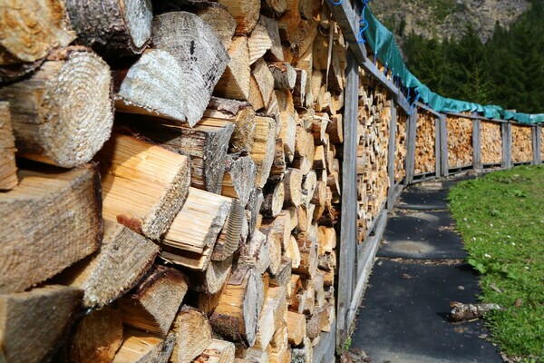 Holz vor der Hütte