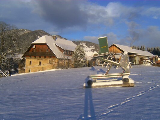 Bio-Bergbauernhof  mit Schnurlift vorm Haus