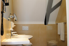 Badezimmer im Einzelzimmer auf der Burg