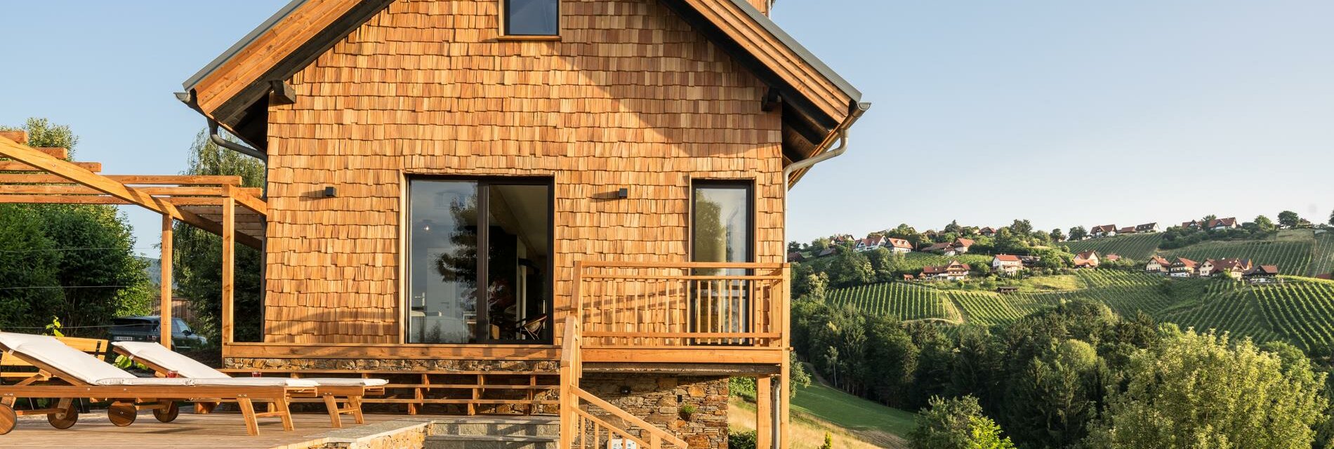 Chalet Hochgrailblick Frontansicht mit Blick auf H