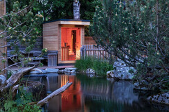 DorfinderStadt-Daemmerung-Außensauna