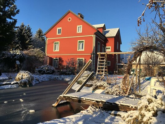 Unser Haus aus dem Garten im Winter | © Familie Wascher