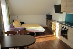 Wohnküche mit Doppelschlafsofa