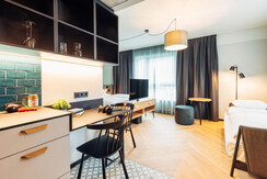 Family room with kitchenette