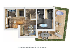 MONDI Chalets am Grundlsee Grundriss Chalet Superi