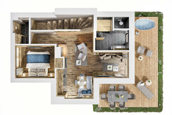 MONDI Chalets am Grundlsee Grundriss Chalet-Studio