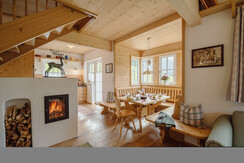 Haus Toplitzsee Veranda Esstisch, Wohnbereich, Kam