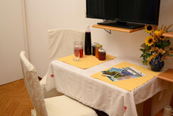 Fernseher im Doppelzimmer der Familie Kürzl