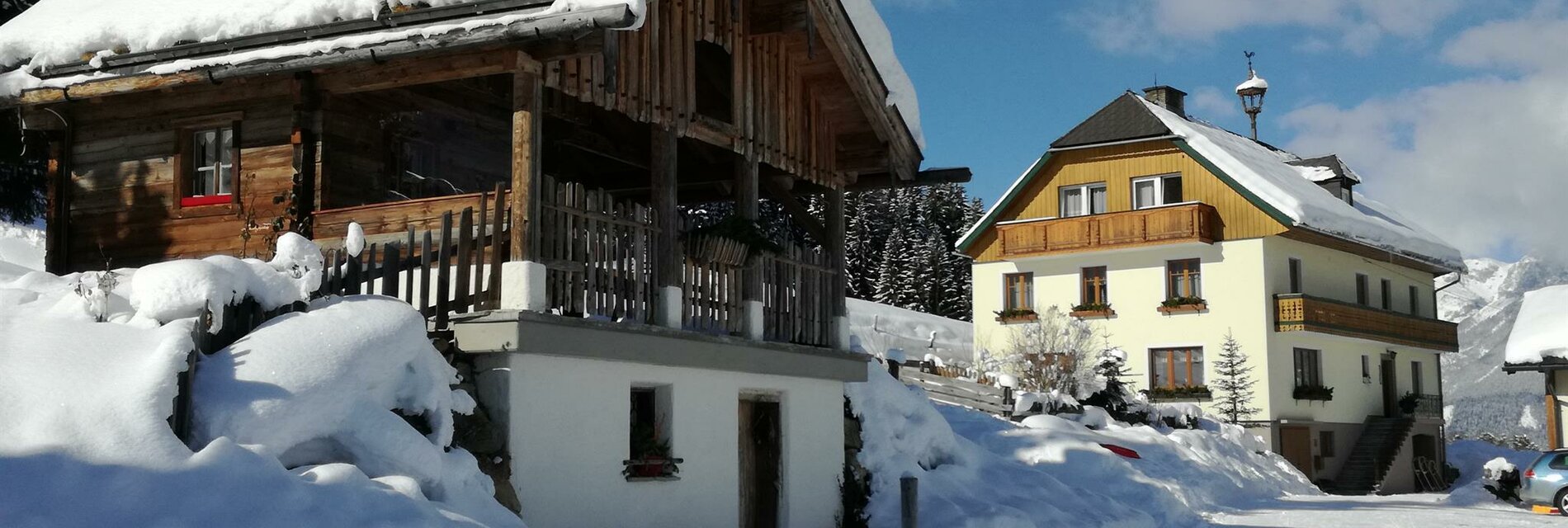 Rodlerhof mit Rodleralm im Winter