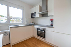 Küche im Apartment sHome Graz-Ost mit Ausstattung