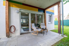 Überdachte Terrasse am Apartment sHome Graz-Ost