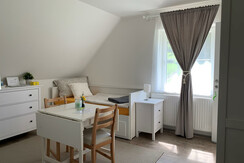 Steira Studios Küche mit Ausziehbett