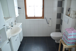 Badezimmer mit Dusche und WC