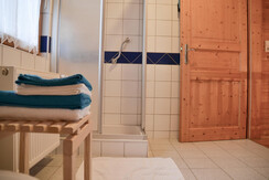 Badezimmer mit Dusche und WC
