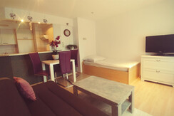 Wohnung "A" Wohnküche mit Flat-ORF-TV