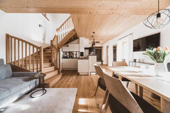 Wohnküche im Appartement Weinrebe