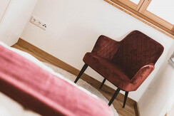 Das Schlafzimmer im Appartement Weinrebe