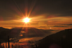 Blick vom Garten aus (Winzerhaus) am Morgen-März.