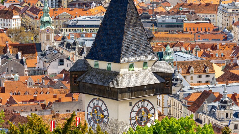 Aussicht vom Schlossberg I Graz | © Graz Tourismus - Harry Schiffer