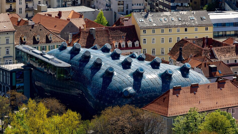 Aussicht vom Schlossberg I Kunsthaus Graz