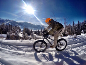 Fatbiker an einem sonnigen Tag. | © Alpine Fatbike