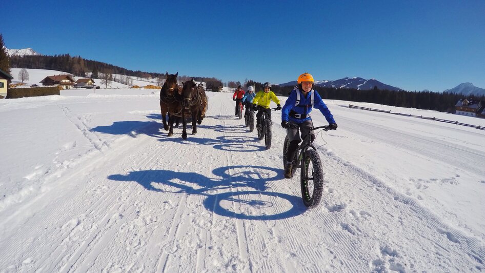 Fatbiken auf dem Schlittenweg.  | © Alpine Fatbike