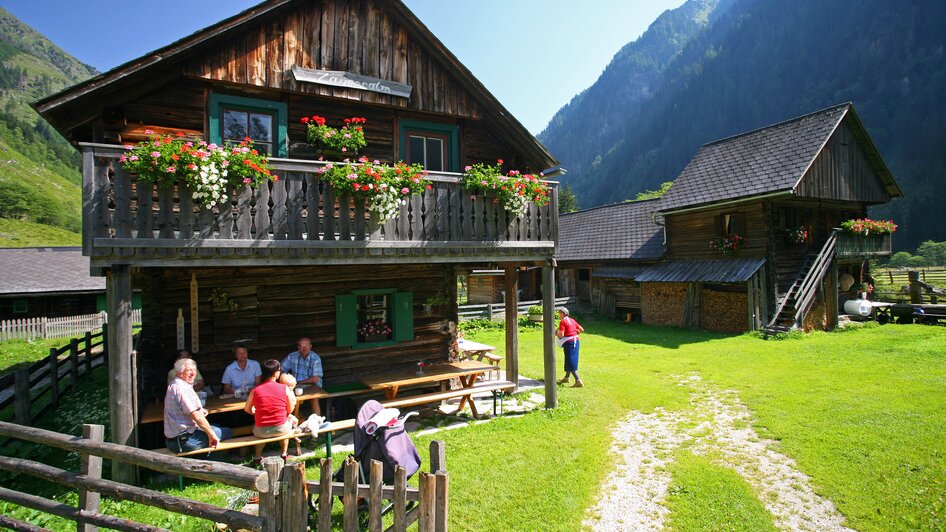 Die Zauneralm befindet sich nur 2 Gehminuten vom Parkplatz Breitlahnalm entfernt.